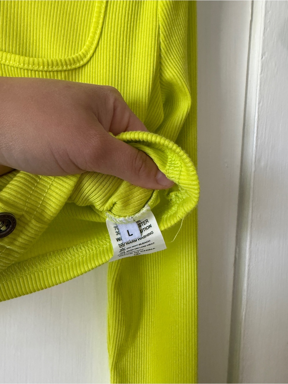 Women’s Neon Lime Long Sleeve Button-Front Top & matching skirt set - Picture 7 of 8